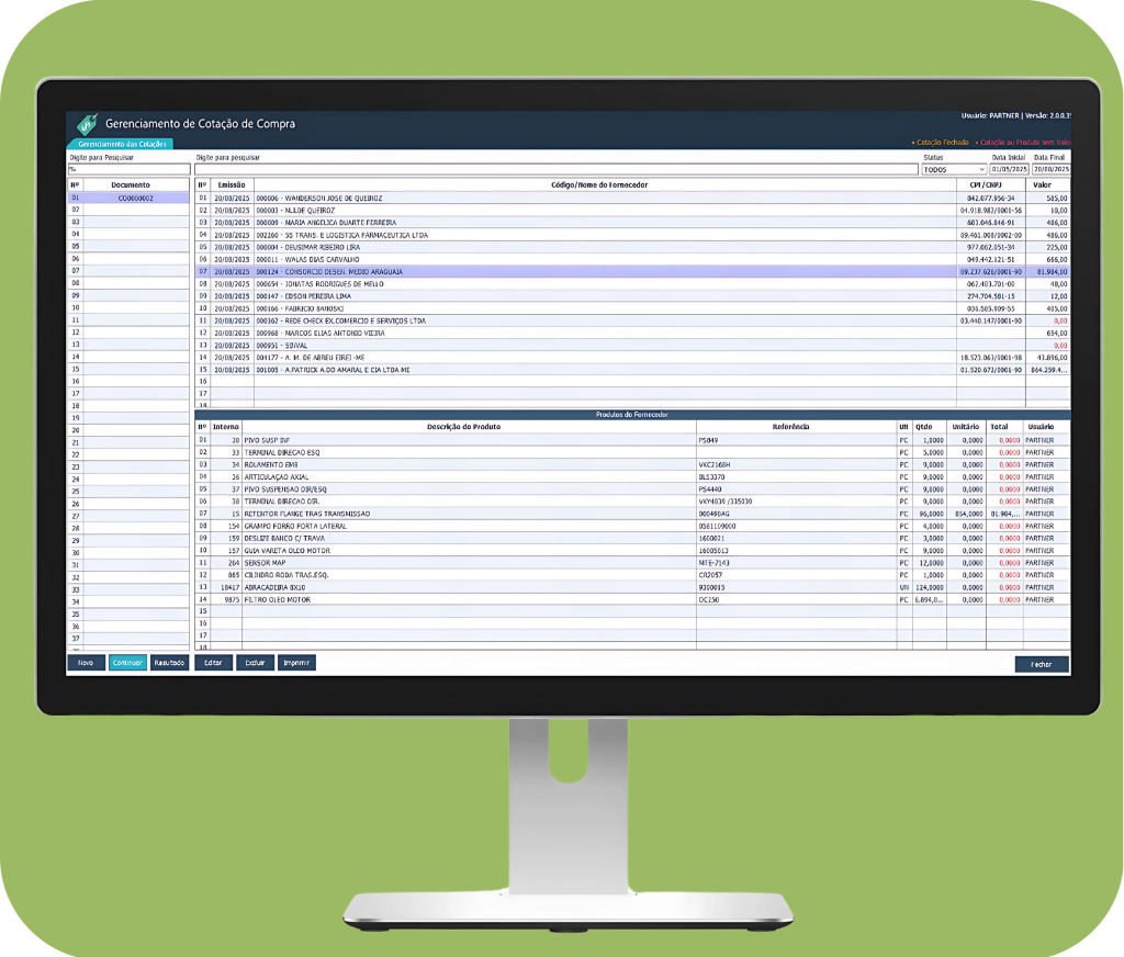 pc cotacao de compras Amazônia Sistemas